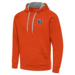 Chicago Bears Antigua Brushed Carbon Victory Pullover Hoodie - Orange - NFL