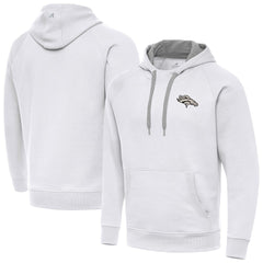 Denver Broncos Antigua Brushed Carbon Victory Pullover Hoodie - White - NFL