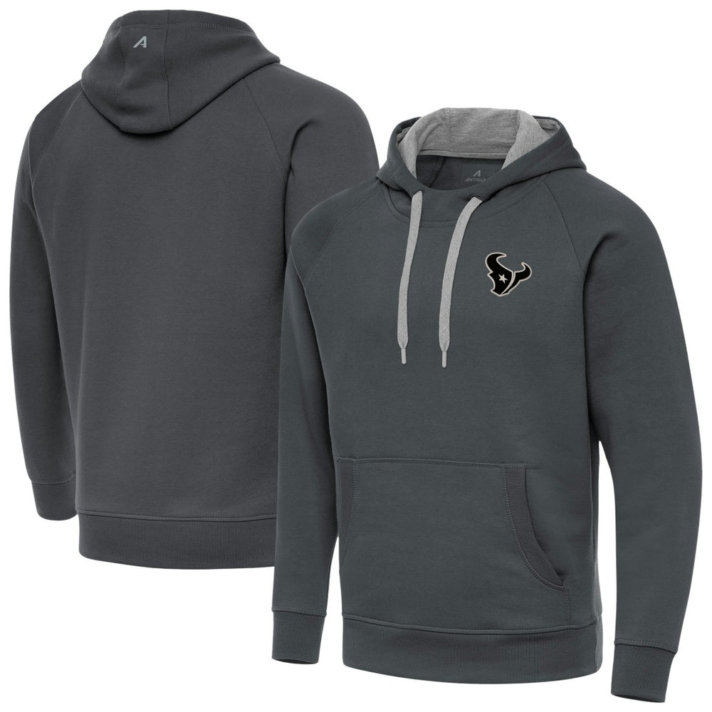Houston Texans Antigua Brushed Carbon Victory Pullover Hoodie - Charcoal - NFL