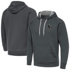 Houston Texans Antigua Brushed Carbon Victory Pullover Hoodie - Charcoal - NFL