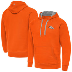 Denver Broncos Antigua Brushed Carbon Victory Pullover Hoodie - Orange - NFL