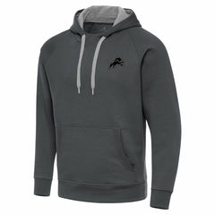 Detroit Lions Antigua Brushed Carbon Victory Pullover Hoodie - Charcoal - NFL