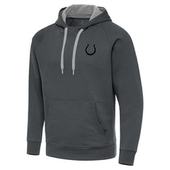 Indianapolis Colts Antigua Brushed Carbon Victory Pullover Hoodie - Charcoal - NFL