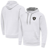 Las Vegas Raiders Antigua Brushed Carbon Victory Pullover Hoodie - White - NFL