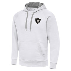 Las Vegas Raiders Antigua Brushed Carbon Victory Pullover Hoodie - White - NFL