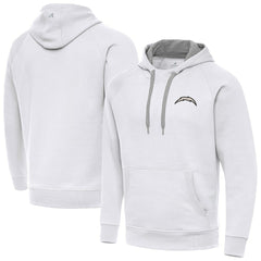 Los Angeles Chargers Antigua Brushed Carbon Victory Pullover Hoodie - White - NFL