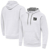 New York Giants Antigua Brushed Carbon Victory Pullover Hoodie - White - NFL
