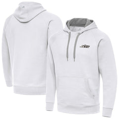 New York Jets Antigua Brushed Carbon Victory Pullover Hoodie - White - NFL