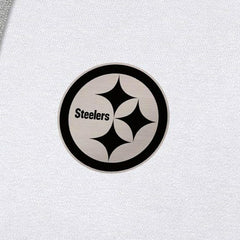 Pittsburgh Steelers Antigua Brushed Carbon Victory Pullover Hoodie - White - NFL