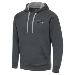 Seattle Seahawks Antigua Brushed Carbon Victory Pullover Hoodie - Charcoal - NFL