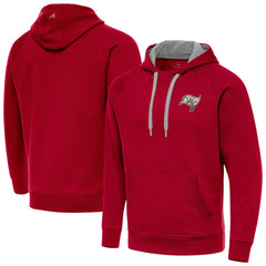 Tampa Bay Buccaneers Antigua Brushed Carbon Victory Pullover Hoodie - Red - NFL
