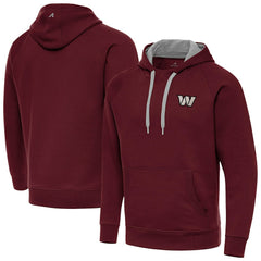 Washington Commanders Antigua Brushed Carbon Victory Pullover Hoodie - Burgundy - NFL