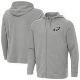 Philadelphia Eagles Antigua Effortless Full-Zip Hoodie Jacket - Heather Gray - NFL