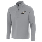 Philadelphia Eagles Antigua Insider Quarter-Zip Top - Gray - NFL