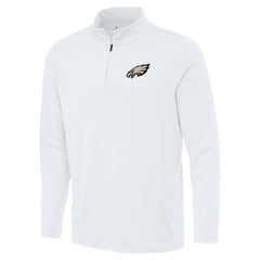 Philadelphia Eagles Antigua Reprocess Quarter-Zip Top - White - NFL