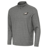 Philadelphia Eagles Antigua Subtle Quarter-Zip Sweatshirt - Heather Black - NFL