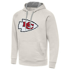 Kansas City Chiefs Antigua Victory Raglan Pullover Hoodie - Cream - NFL