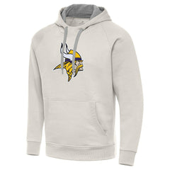 Minnesota Vikings Antigua Victory Raglan Pullover Hoodie - Cream - NFL
