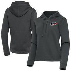 Carolina Hurricanes Antigua Women's Contemporary Quarter-Zip Hoodie - Pewter | NHL sale