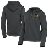 Chicago Blackhawks Antigua Women's Contemporary Quarter-Zip Hoodie - Pewter | NHL Lifestyle