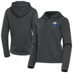 Buffalo Sabres Antigua Women's Contemporary Quarter-Zip Hoodie - Pewter | NHL on sale