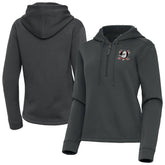 Anaheim Ducks Antigua Women's Contemporary Quarter-Zip Hoodie - Pewter | NHL Lifestyle