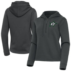 Dallas Stars Antigua Women's Contemporary Quarter-Zip Hoodie - Pewter | NHL online