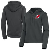 New Jersey Devils Antigua Women's Contemporary Quarter-Zip Hoodie - Pewter | NHL on sale