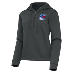New York Rangers Antigua Women's Contemporary Quarter-Zip Hoodie - Pewter | NHL near me