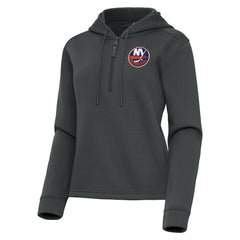 New York Islanders Antigua Women's Contemporary Quarter-Zip Hoodie - Pewter | NHL discount