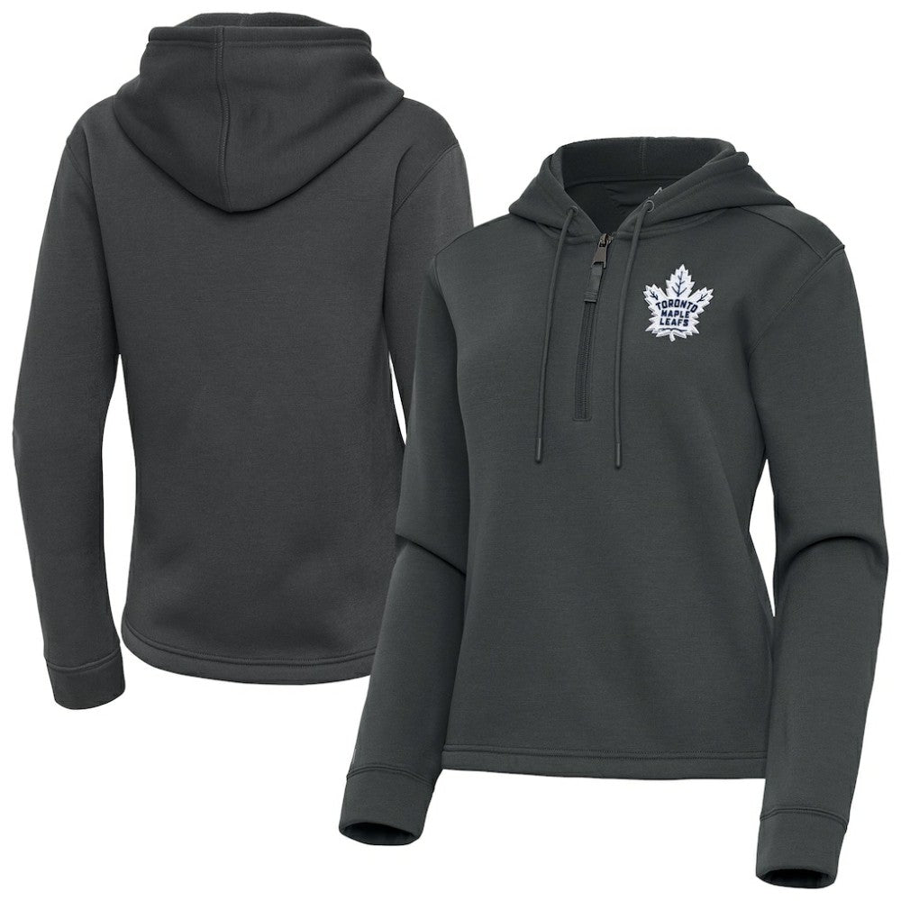 Toronto Maple Leafs Antigua Women's Contemporary Quarter-Zip Hoodie - Pewter | NHL online