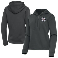 Winnipeg Jets Antigua Women's Contemporary Quarter-Zip Hoodie - Pewter | NHL online