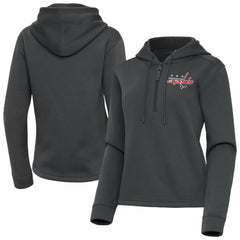 Washington Capitals Antigua Women's Contemporary Quarter-Zip Hoodie - Pewter | NHL discount