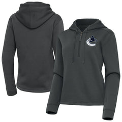 Vancouver Canucks Antigua Women's Contemporary Quarter-Zip Hoodie - Pewter | NHL online