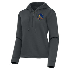 Golden State Warriors Antigua Women's Contemporary Quarter-Zip Hoodie Pewter