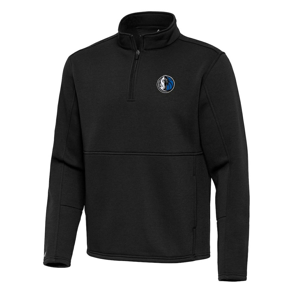 Dallas Mavericks Antigua Twist Quarter-Zip Pullover Top - Black