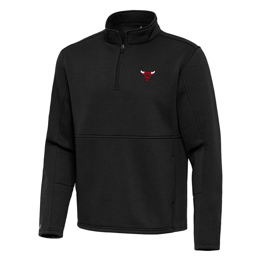 Chicago Bulls Antigua Twist Quarter-Zip Pullover Top - Black