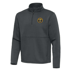Denver Nuggets Antigua Twist Quarter-Zip Pullover Top - Pewter