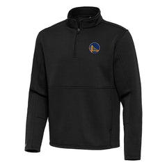 Golden State Warriors Antigua Twist Quarter-Zip Pullover Top - Black