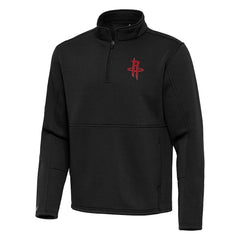 Houston Rockets Antigua Twist Quarter-Zip Pullover Top - Black