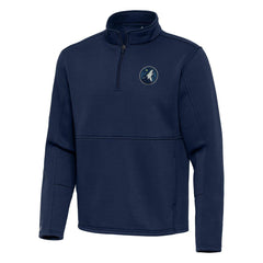 Minnesota Timberwolves Antigua Twist Quarter-Zip Pullover Top - Navy