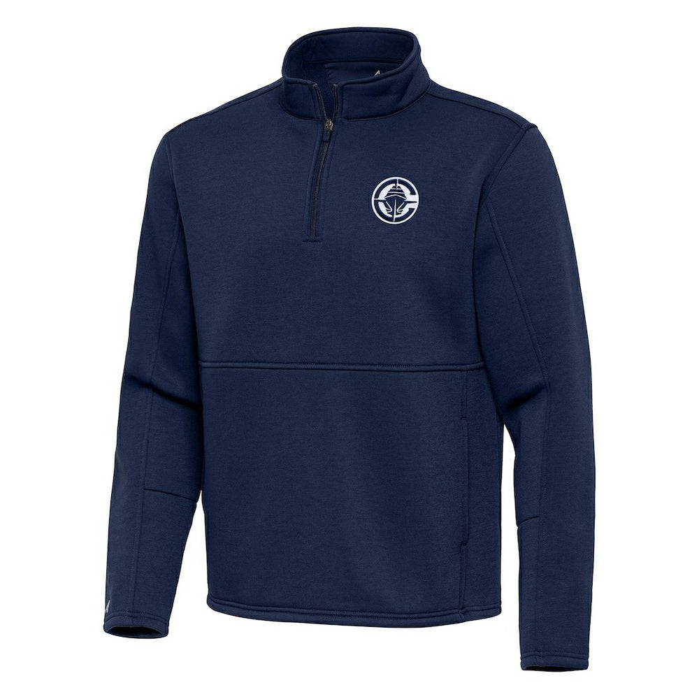 LA Clippers Antigua Twist Quarter-Zip Pullover Top - Navy