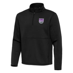 Sacramento Kings Antigua Twist Quarter-Zip Pullover Top - Black