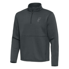 San Antonio Spurs Antigua Twist Quarter-Zip Pullover Top - Pewter