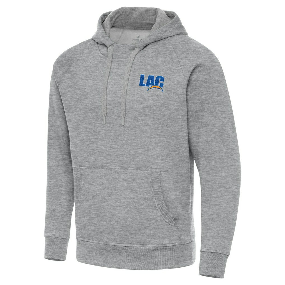 Men's Los Angeles Chargers Antigua Victory Pullover Hoodie - Heather Gray - NFL