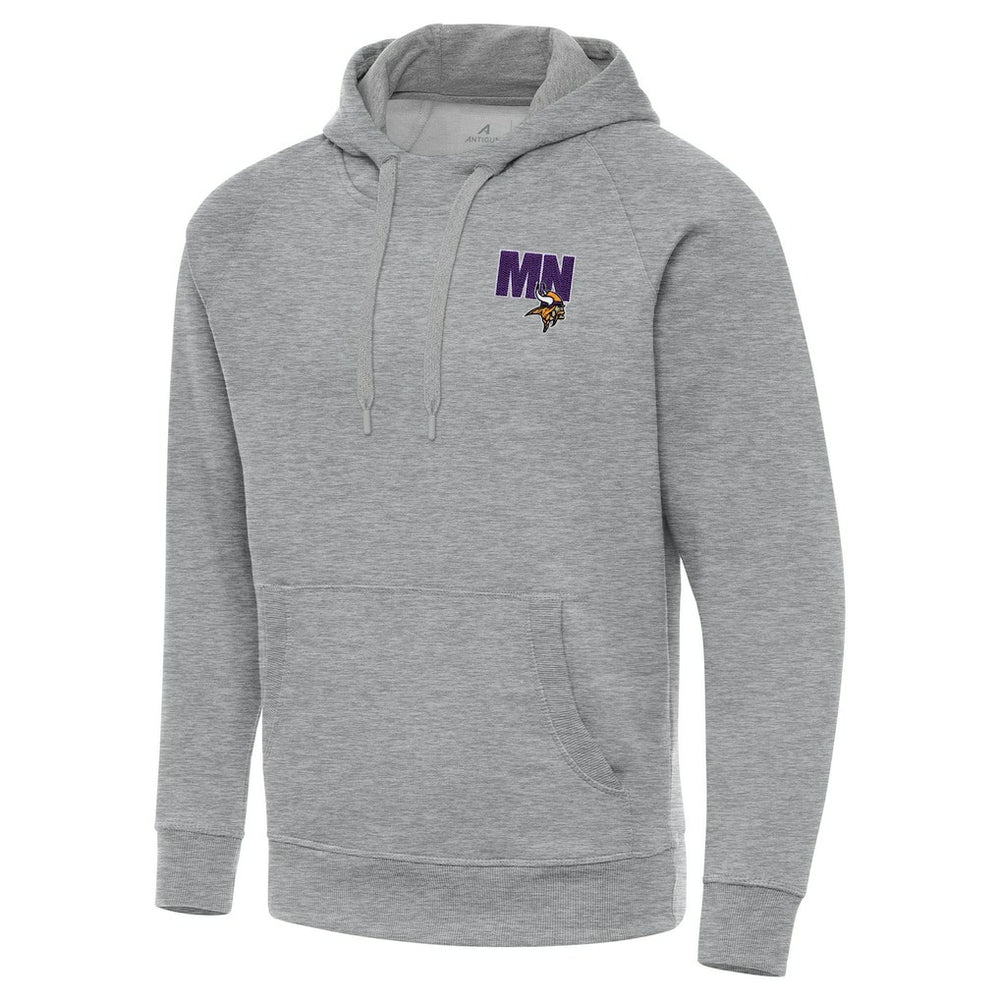 Men's Minnesota Vikings Antigua Victory Pullover Hoodie - Heather Gray - NFL