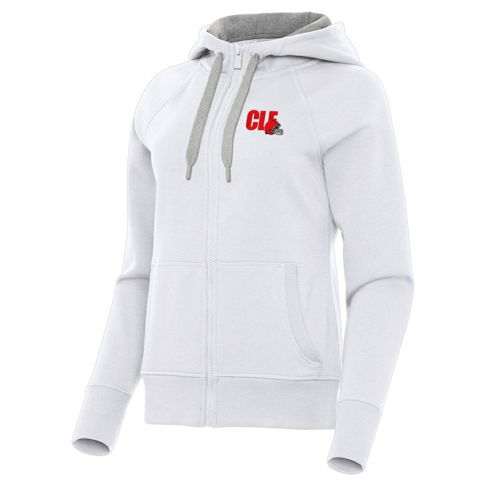 Cleveland Browns Antigua Women's Victory Full-Zip Hoodie - White - NFL