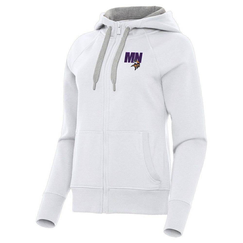 Minnesota Vikings Antigua Women's Victory Full-Zip Hoodie - White - NFL