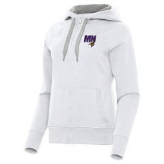 Minnesota Vikings Antigua Women's Victory Full-Zip Hoodie - White - NFL