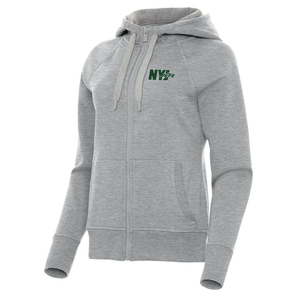 New York Jets Antigua Women's Victory Full-Zip Hoodie - Heather Gray - NFL